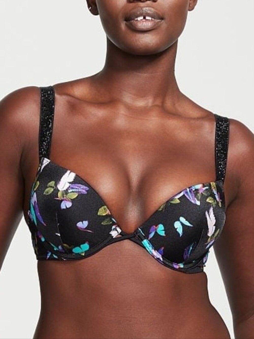 Victoria's Secret Shine Strap Bombshell Add 2 Cups Push Up Bikini Top Size 34B